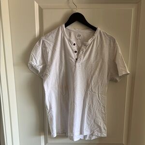 GAP White Henley Shirt for Men